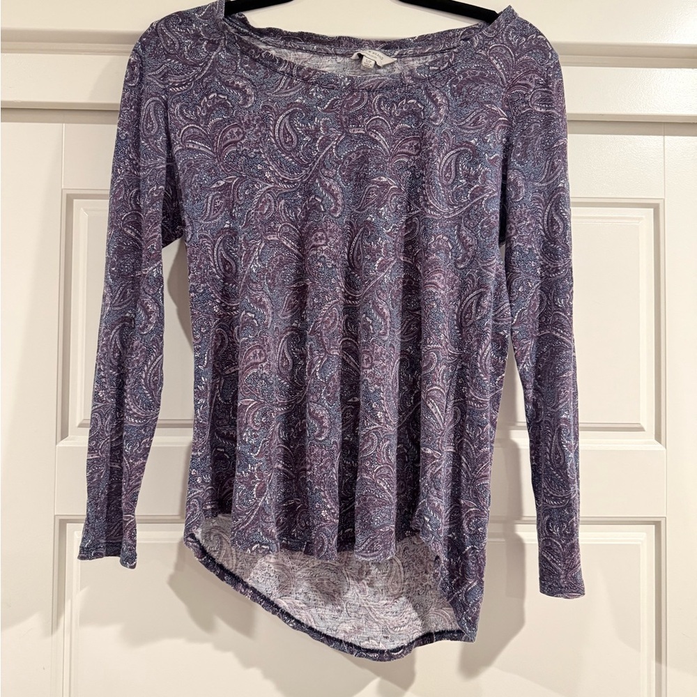 5/$25 Lucky Brand Paisley Long Sleeve Top